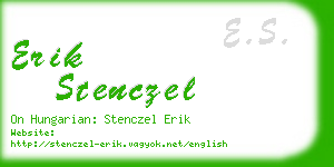 erik stenczel business card